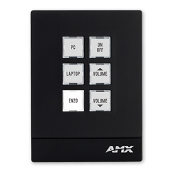 AMX MKP-106P-BL - Massio 6-Button Ethernet Keypad  Portrait  Black
